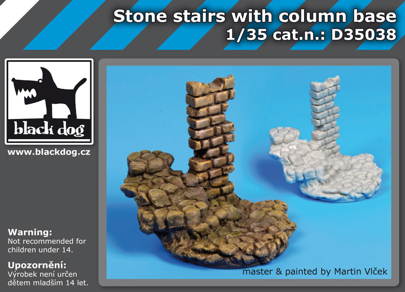 [사전 예약] D35038 1/35 Stone stairs with column base