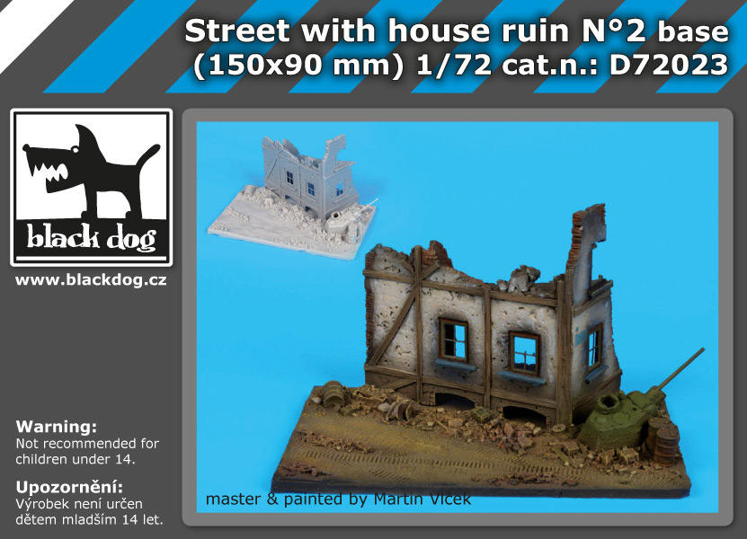 [사전 예약] D72023 1/72 Street with house ruin N°2 base