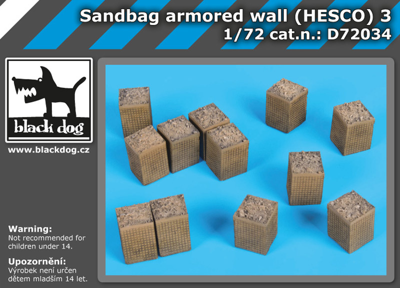 [사전 예약] D72034 1/72 Sandbag armored wall (HESCO) 3