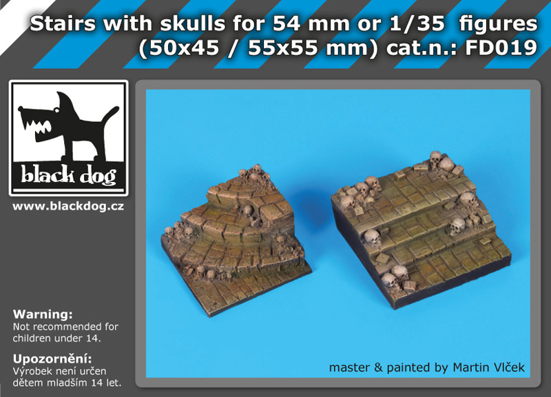 FD019 Stairs with skulls for 54 mm or 1/35 figures