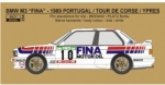 REJ0354 Decal – BMW M3 - 1989 Portugal / Tour de Corse / Ypres - Duez / Lopes 1/24