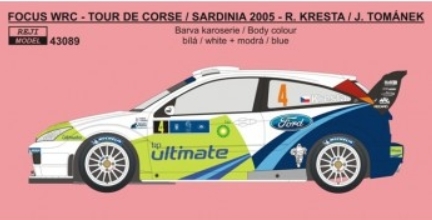 REJ43089 Decal - Ford Focus WRC 04 Rally Sardinia / Tour de Corse 2005 Kresta 1/43 1/43