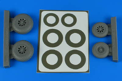 [사전 예약] 4849 1/48 A-26B/C (B-26B/C) Invader wheels & paint masks late - diamond pattern ICM Aires