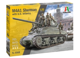 [사전 예약] 6568 1/35 M4A1 Sherman (76mm) w/Infantry