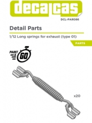 DCL-PAR086 Detail for 1/12 scale models: Long springs for exhausts - Type 1 (20 units/each) length 7