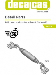 DCL-PAR088 Detail for 1/12 scale models: Long springs for exhausts - Type 2 (20 units/each) length 7