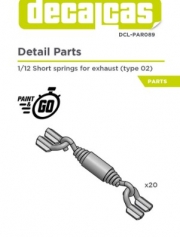 DCL-PAR089 Detail for 1/12 scale models: Short springs for exhausts - Type 2 (20 units/each) length