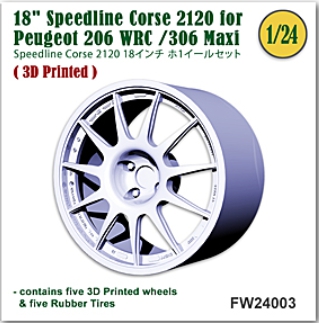 FW24003 1/24 18" Speedline Corse 2120 for Peugeot 206 WRC /306 Maxi (3D Printed)