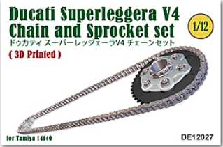 [사전 예약] DE12027 1/12 Ducati Superleggera V4 Chain & Sprocket set (Tamiya)
