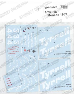 [사전 예약] SDF20242 1/20 018 Monaco 1989 - Spare Decal for FK20242