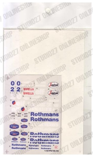 [사전 예약] SDF2052 1/20 FW15D "Rothmans" Estoril Test 1994 - Spare Decal for FK2052