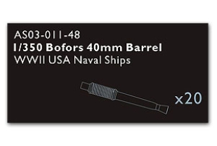 AS03-011 1/350 Bofors 40mm Barrel ( 20 Pic ) 主要二战美国舰艇 Metal part