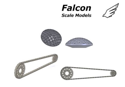 FSM05 Chain set for 1/12 scale models: Ducati 900 Mike Hailwood Replica / Ducati 900 SS (1+2 units/e
