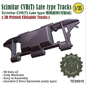 [사전 예약] TE35010 1/35 Scimitar CVR(T) Late type Workable Track Links (clickable) w/ Sprocket early type