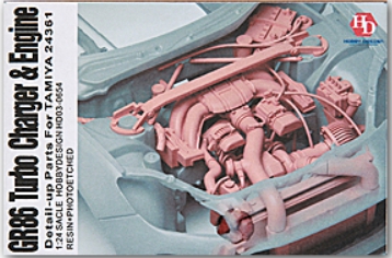 [사전 예약 ~3/23일] HD03-0654 1/24 GR86 Turbo Charger & Engine Detail-up Parts For T (24361)（PE+Resin+Metal parts+Metal Logo）