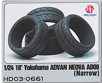 HD03-0661 1/24 18' Yokohama Advan Neova AD09 Tires (Narrow)