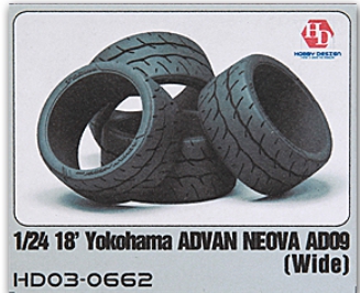 [사전 예약 ~6/5일] HD03-0662 1/24 18' Yokohama Advan Neova AD09 Tires (Wide)