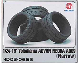 [사전 예약 ~6/5일] HD03-0663 1/24 19' Yokohama Advan Neova AD09 Tires (Narrow)