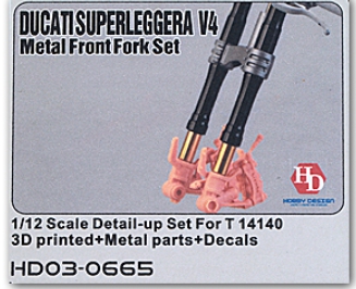 HD03-0665 1/12 Ducati Superleggera V4 Metal Front Fork Set(Resin+PE+Decals+Metal parts)