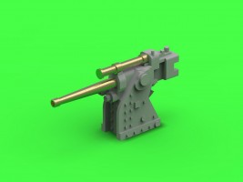 SM-350-102 1/350 French training gun 90mm Model 1935 - used on Richelieu and Dunkerque class - (resin, PE and turned parts) - (4pcs)