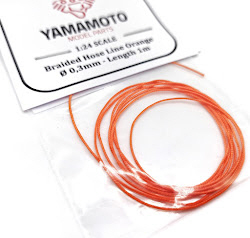 [사전 예약 ~3/28일] YMPTUN90 1/24 Braided Hose Line Orange 
0,3mm 1m
