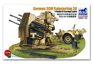 [사전 예약] CB35057 1/35 German 2cm Flakvierling 38 w/Sd.Ah 52 carriage trailer 