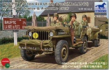 CB35106 1/35 US GPW 1/4ton 4℅4 Utility Truck (Mod.1942) w/10-cwt Trailer & Airborne crew 