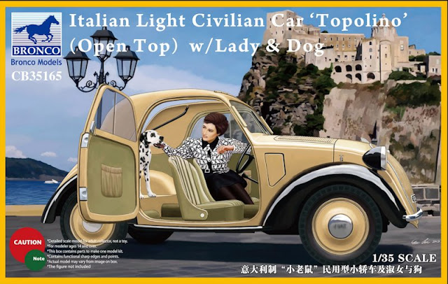 [사전 예약] CB35165 1/35 Italian Light Civilian Car 'Topolino' (Open Top) w/Lady 