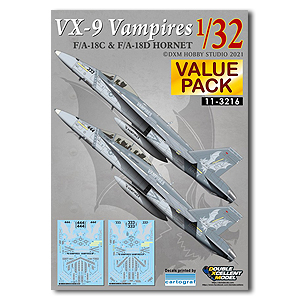[사전 예약] DXM11-3216 1/32 USN F/A-18C & F/A-18D Hornet VX-9 Vampires(Value Pack) 