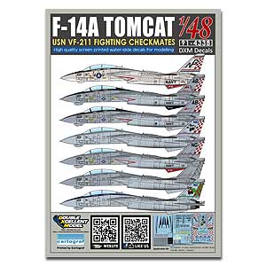 DXM91-4338 1/48 USN F-14A Tomcat VF-211 "Checkmates" 