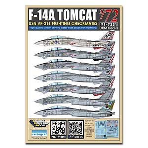 [사전 예약] DXM91-7231 1/72 USN F-14A Tomcat VF-211 "Checkmates" 