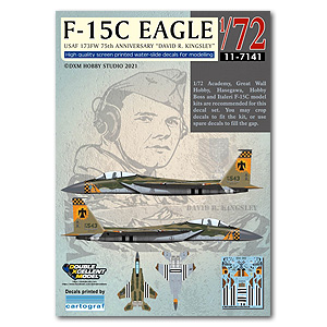 DXM11-7141 1/72 US Air Force F-15C 173FW 75th Anniversary "David R. Kingsley" 