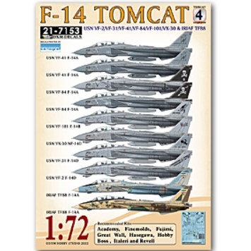 DXM21-7153 1/72 USN VF-2/31/41/84/101 & IRIAF F-14 Tomcat Collection #4 