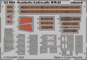 23003 1/24 Seatbelts Luftwaffe WWII 1/24
