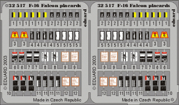 32517 1/32 F-16 placards