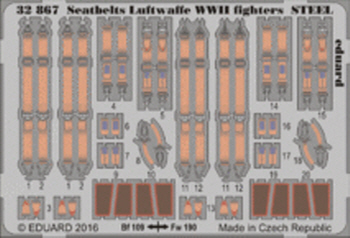 32867 1/32 Seatbelts Luftwaffe WWII fighters STEEL