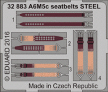 32883 1/32 A6M5c seatbelts STEEL HASEGAWA