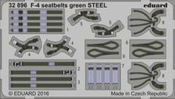 32896 1/32 F-4 seatbelts green STEEL
