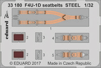 33180 1/32 F4U-1D seatbelts STEEL 1/32 TAMIYA