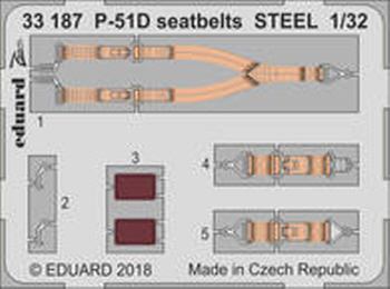 33187 1/32 P-51D seatbelts STEEL 1/32 REVELL