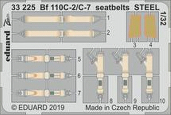 33225 1/32 Bf 110C-2/C-7 seatbelts STEEL 1/32 REVELL