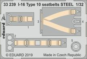 33239 1/32 I-16 Type 10 seatbelts STEEL 1/32 ICM