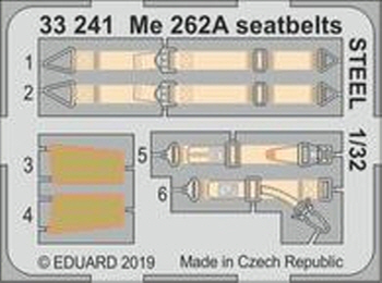 33241 1/32 Me 262A seatbelts STEEL 1/32 REVELL
