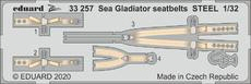 33257 1/32 Sea Gladiator seatbelts STEEL 1/32 ICM