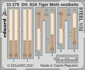 33279 1/32 DH. 82A Tiger Moth seatbelts STEEL 1/32 ICM