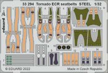 33294 1/32 Tornado ECR seatbelts STEEL 1/32 ITALERI