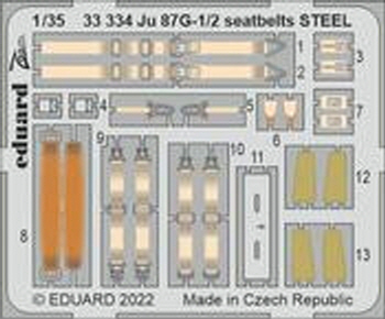 33334 1/35 Ju 87G-1/2 seatbelts STEEL 1/35 BORDER MODEL