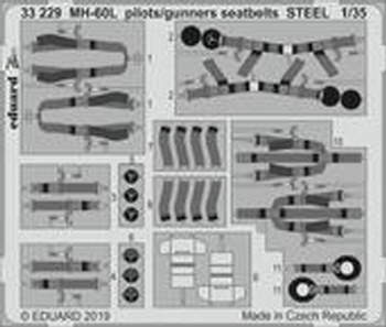 33229 1/35 MH-60L pilots/gunners seatbelts STEEL 1/35 KITTY HAWK