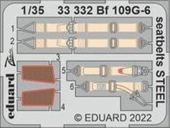 [사전 예약] 33332 1/35 Bf 109G-6 seatbelts STEEL 1/35 BORDER MODEL