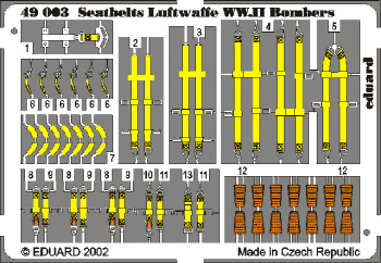 49003 1/48 Seatbelts Luftwaffe WWII Bombers